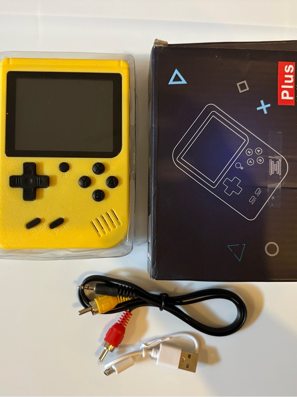 Yellow Handheld Retro Gaming Console - Portable Game Player